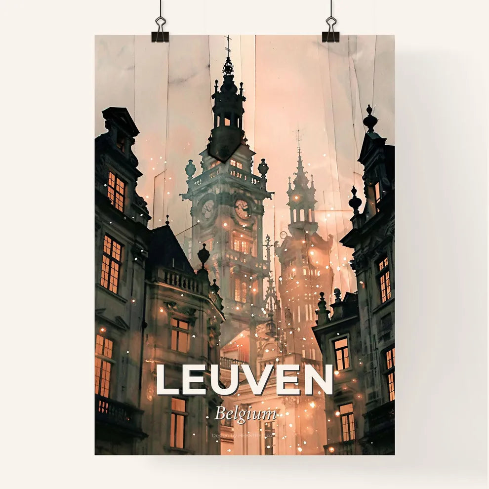 Leuven Cityscape Silhouette Poster Poster