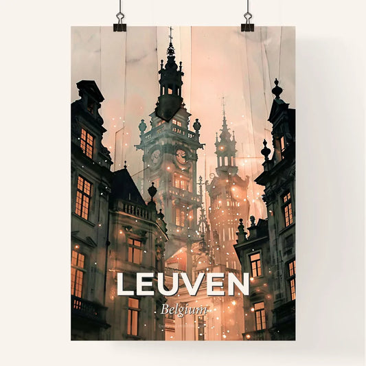 Leuven Cityscape Silhouette Poster Poster