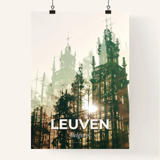 Leuven, Belgium Skyline Poster Art: City Silhouette Icon Poster