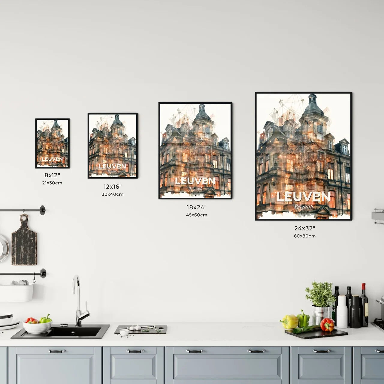 Leuven Skyline Double Exposure Composite Art Office Art