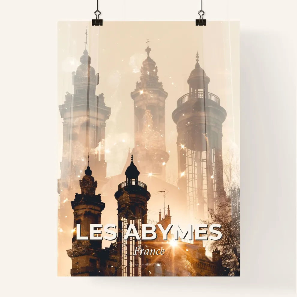 Les Abymes Skyline Double Exposure Art Poster Poster