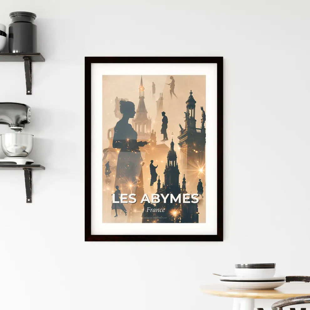 Les Abymes Skyline Cityscape Silhouette Poster Framed Print