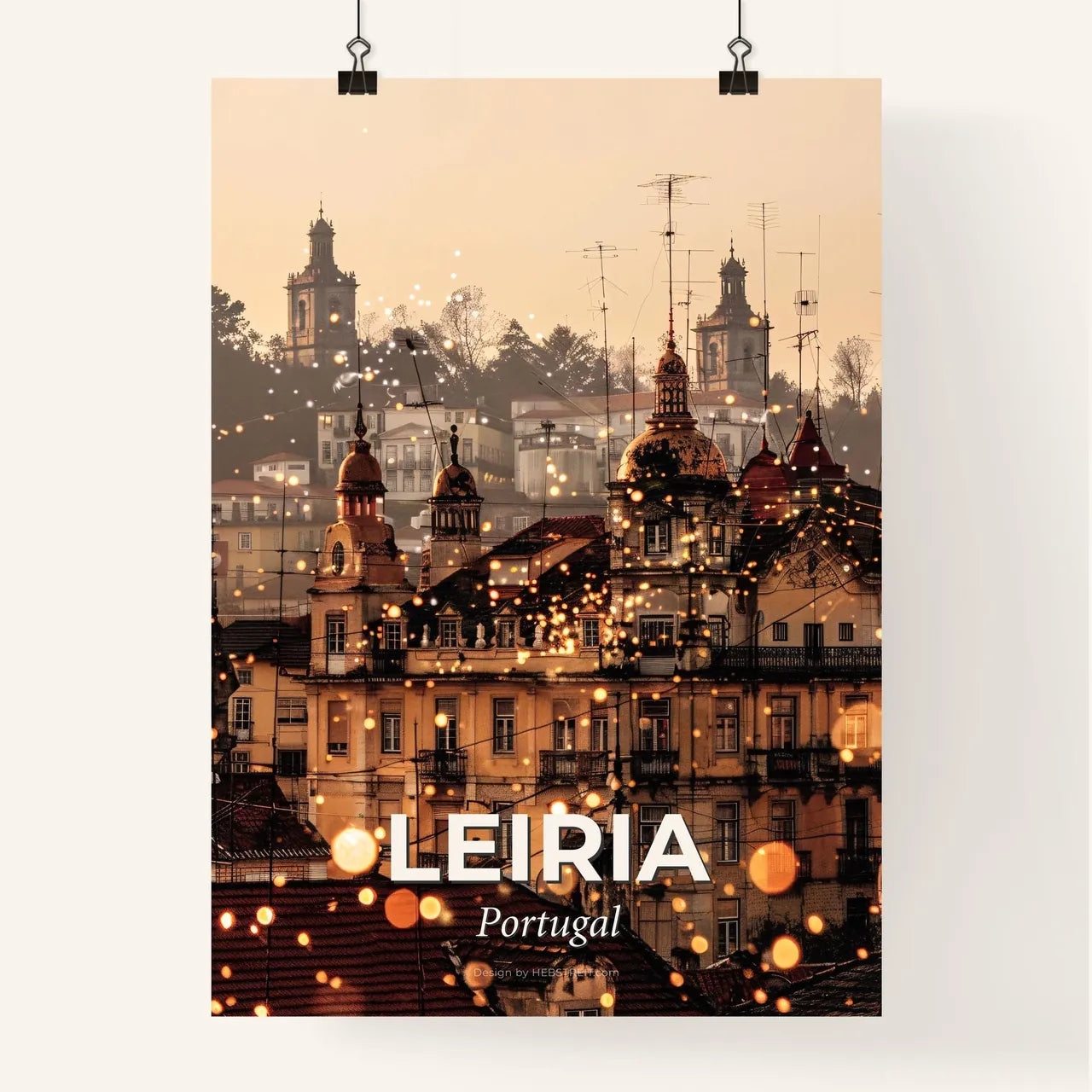 Leiria Skyline Composite Art City Icon Poster Poster