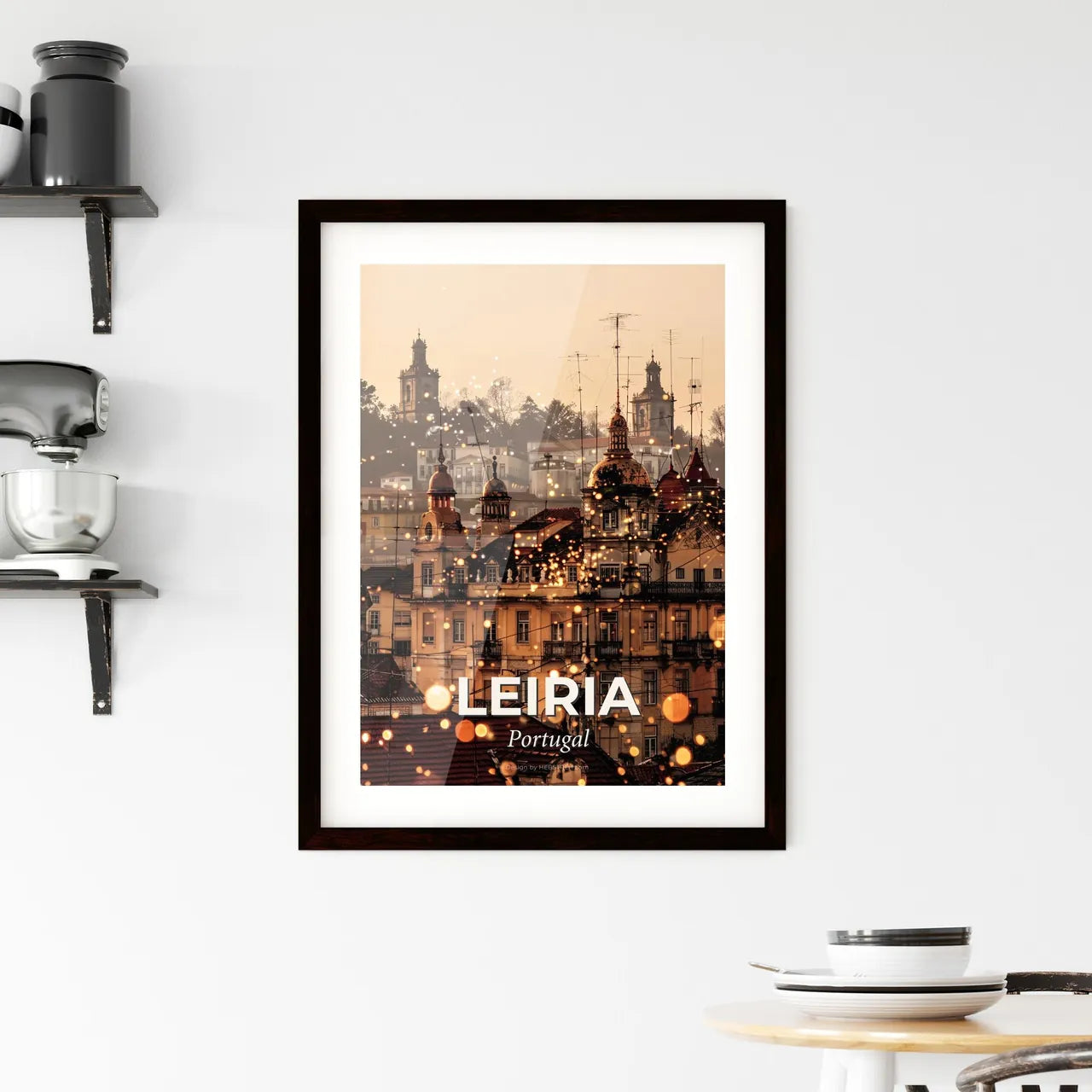 Leiria Skyline Composite Art City Icon Poster Framed Print