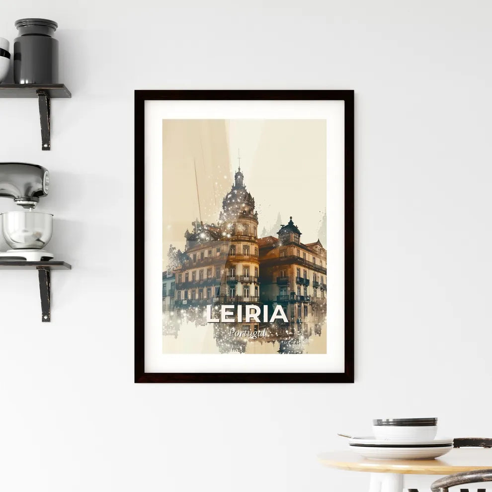 Leiria, Portugal: Double Exposure Skyline Art Framed Print