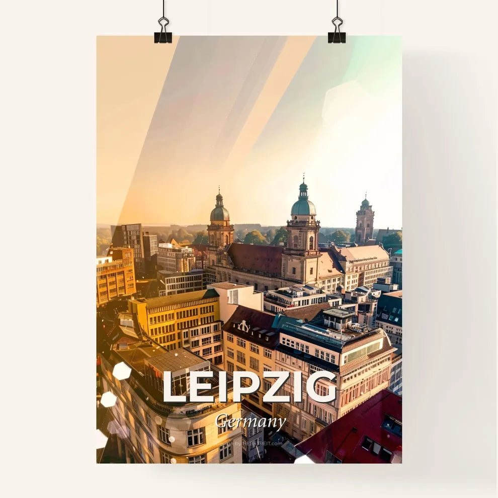 Leipzig Cityline Poster with Sparkling Backlights Poster