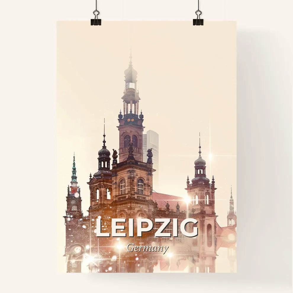 Leipzig Skyline Poster: City Icons in Silhouette Poster