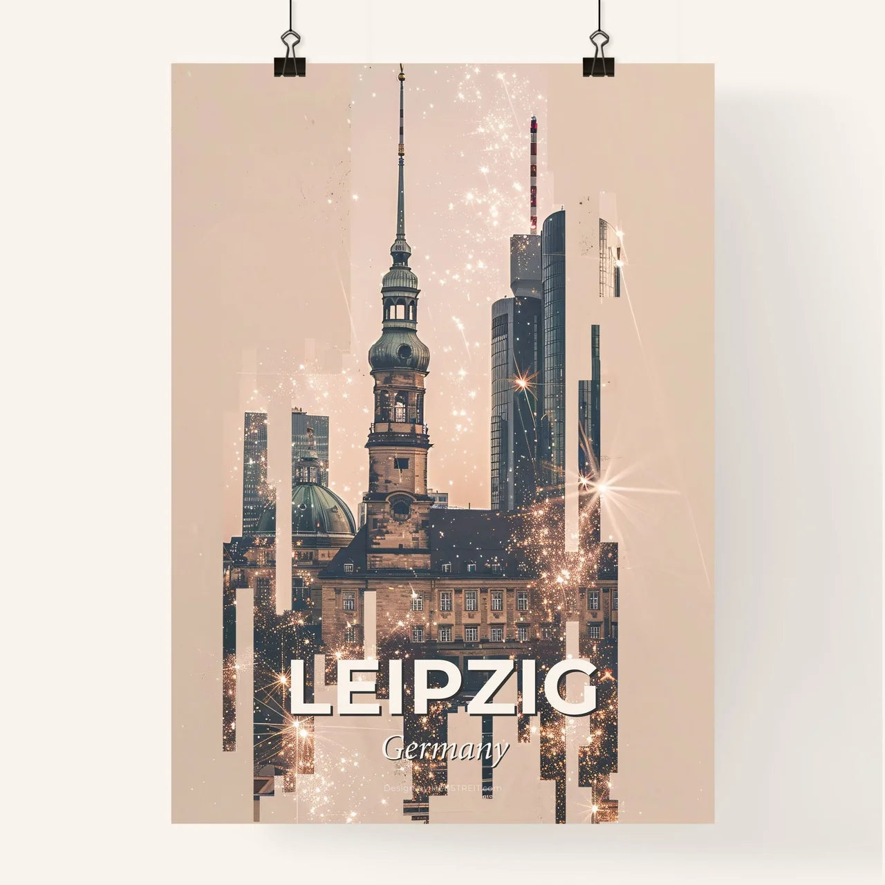 Leipzig City Skyline Composite Poster Poster