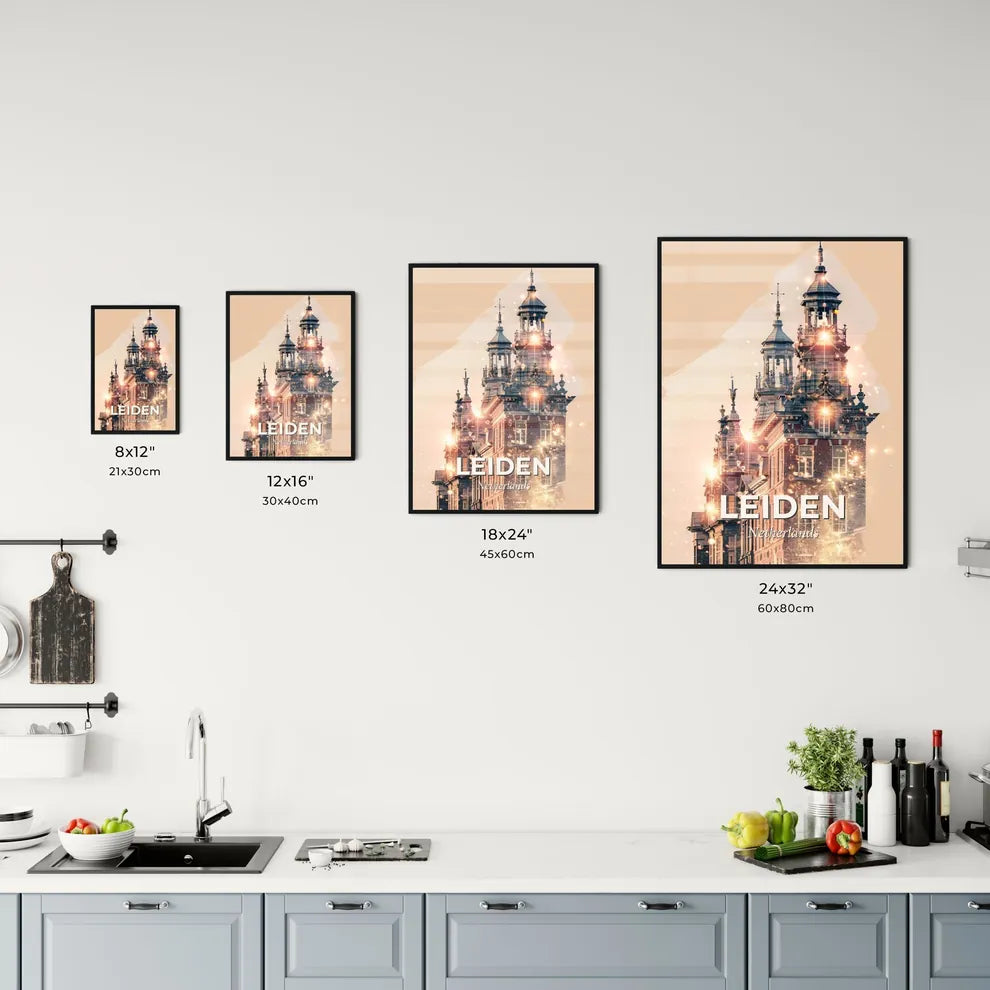 Leiden Skyline Double Exposure Art Poster Office Art