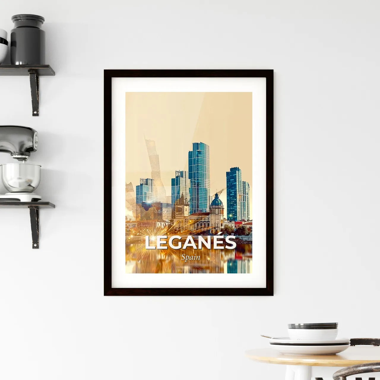 Leganés Spain Double Exposure Art Poster Framed Print