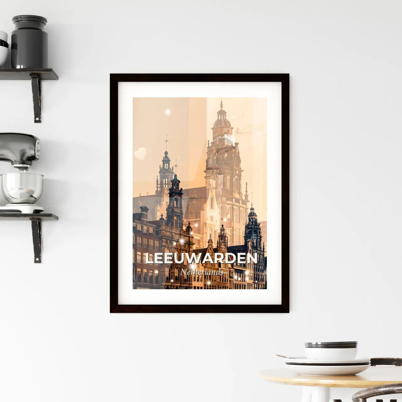 Leeuwarden City Sparkle Poster Framed Print