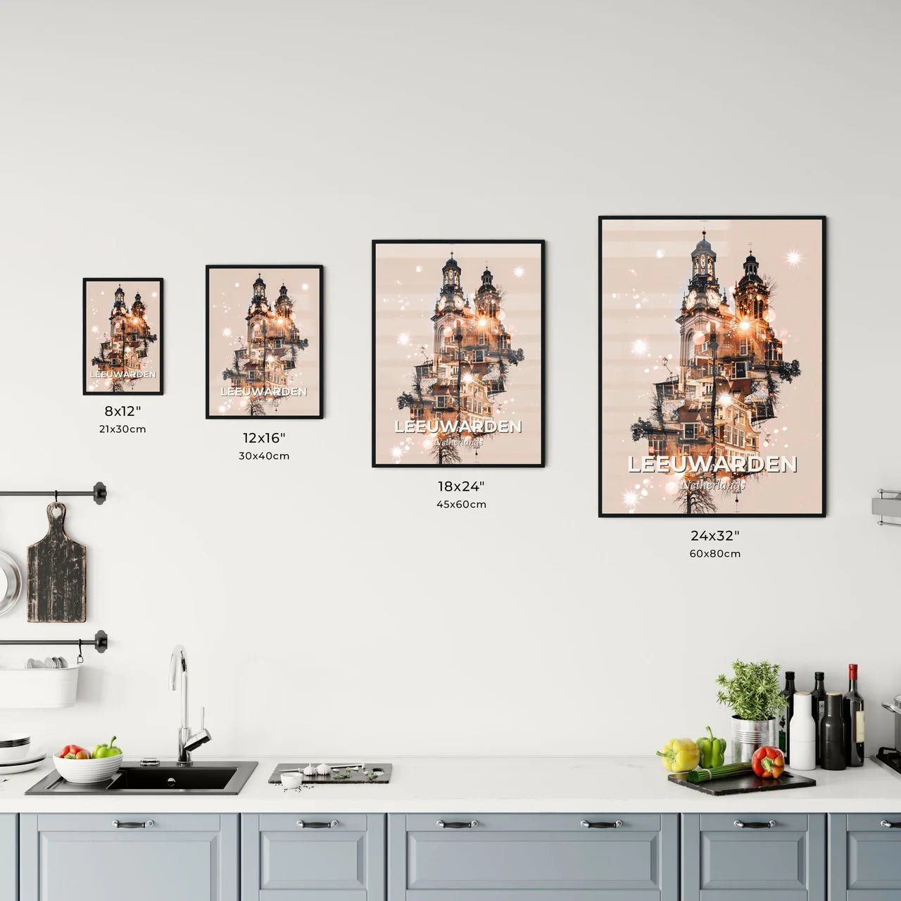 Leeuwarden Skyline Double Exposure Poster Art Office Art