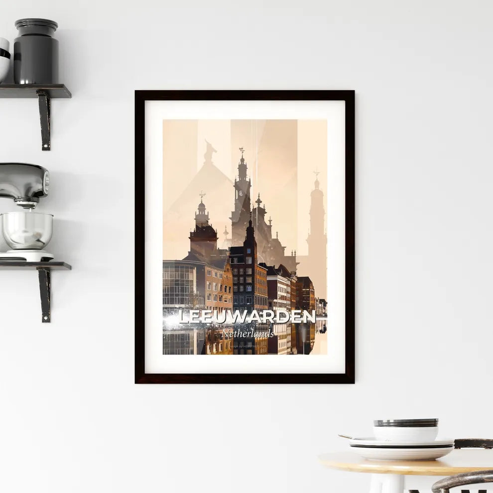 Leeuwarden Cityscape Panorama Skyline Artwork Framed Print
