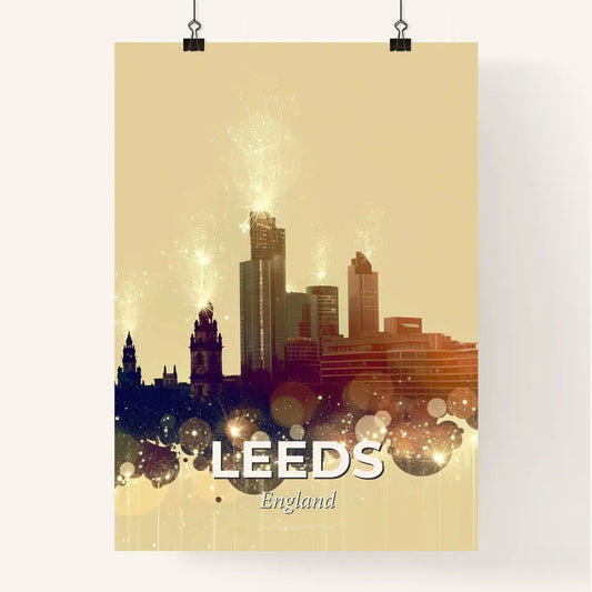 Leeds Skyline Double Exposure Iconic Architecture Poster