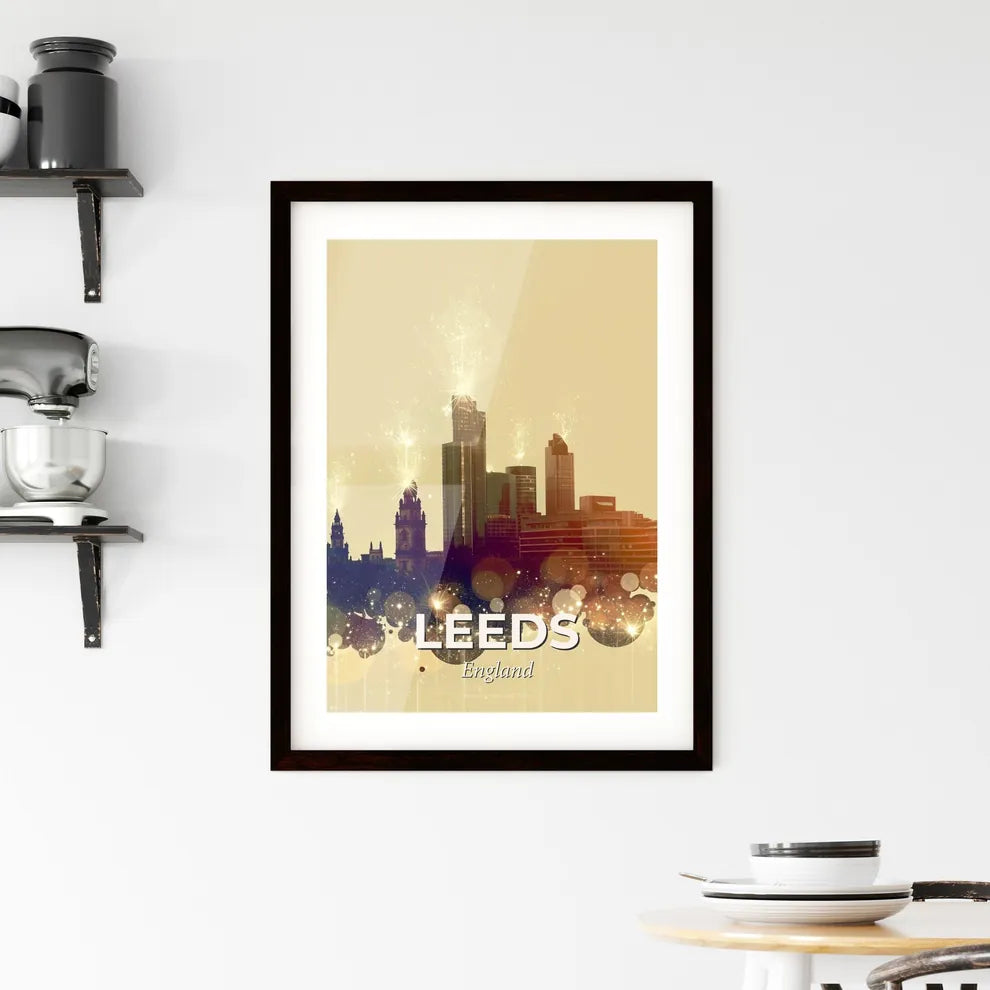 Leeds Skyline Double Exposure Iconic Architecture Framed Print