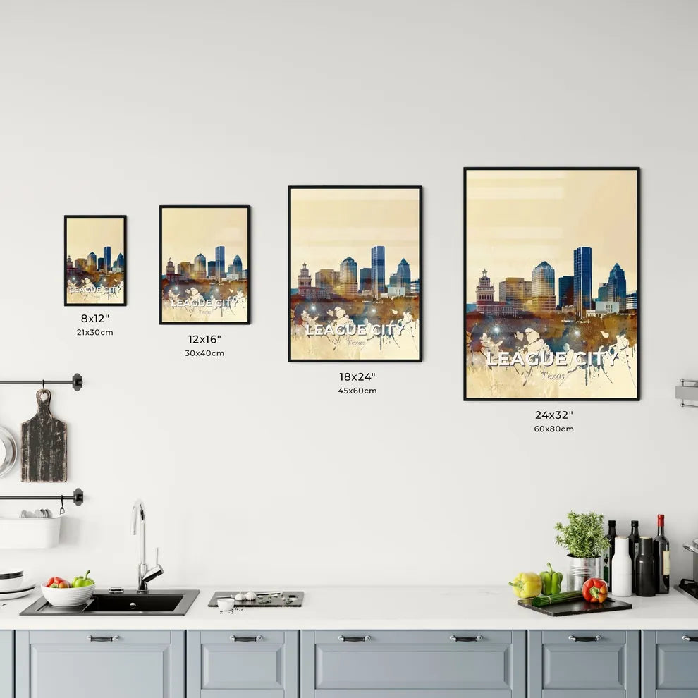 League City Icon Skyline Panorama Poster Office Art