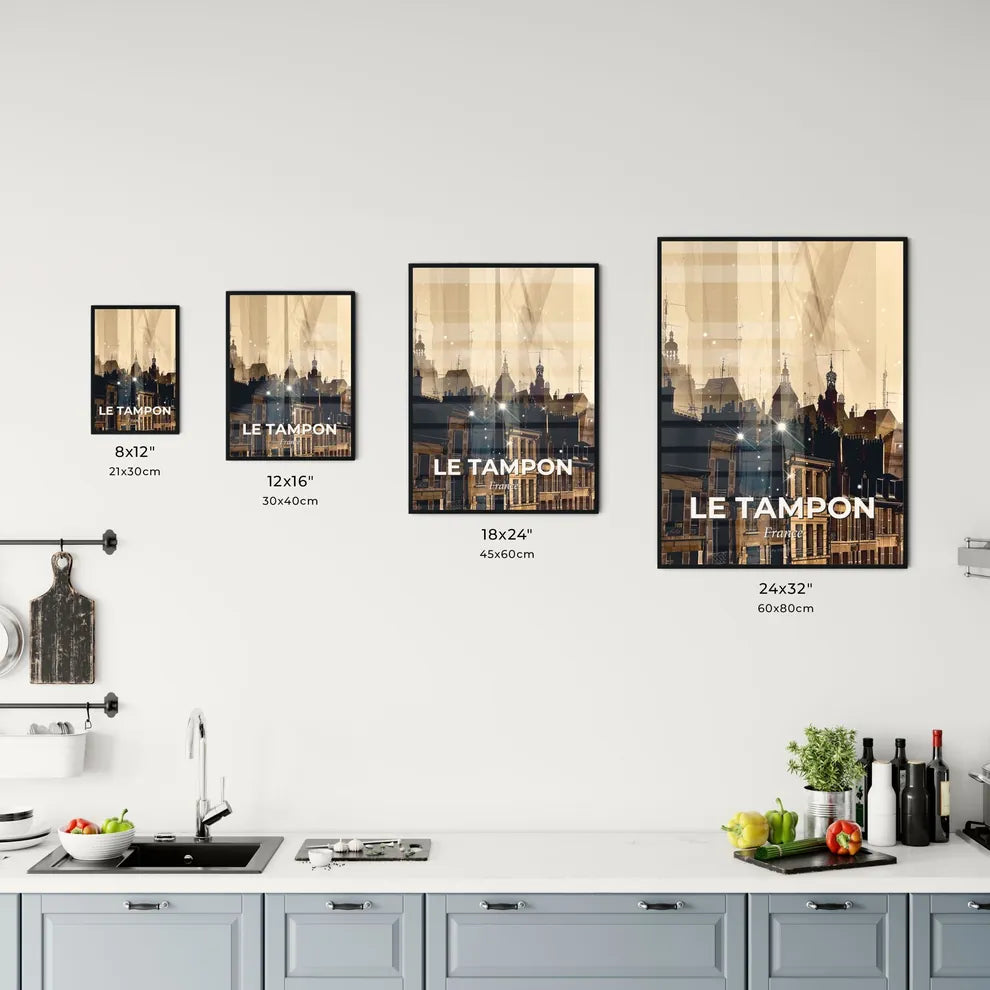 Le Tampon Skyline Cityscape Composite Art Poster Office Art