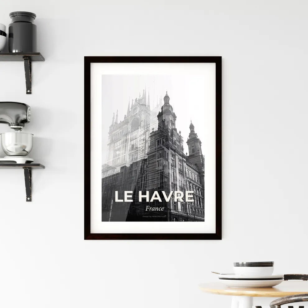 Le Havre Skyline Poster Art Composite Framed Print
