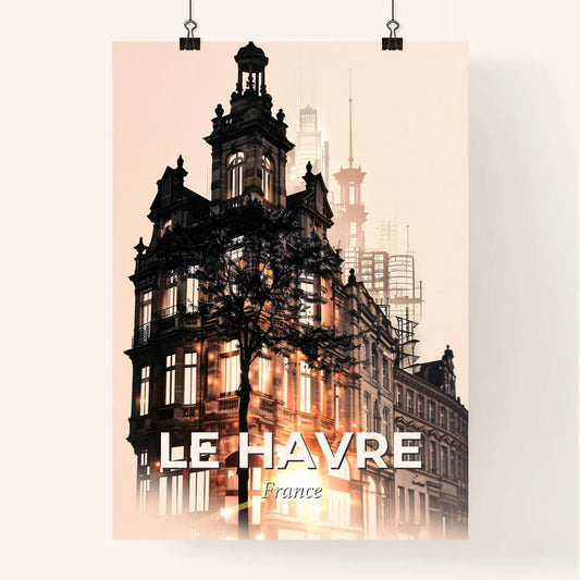 Le Havre Cityscape Double Exposure Skyline Poster Poster