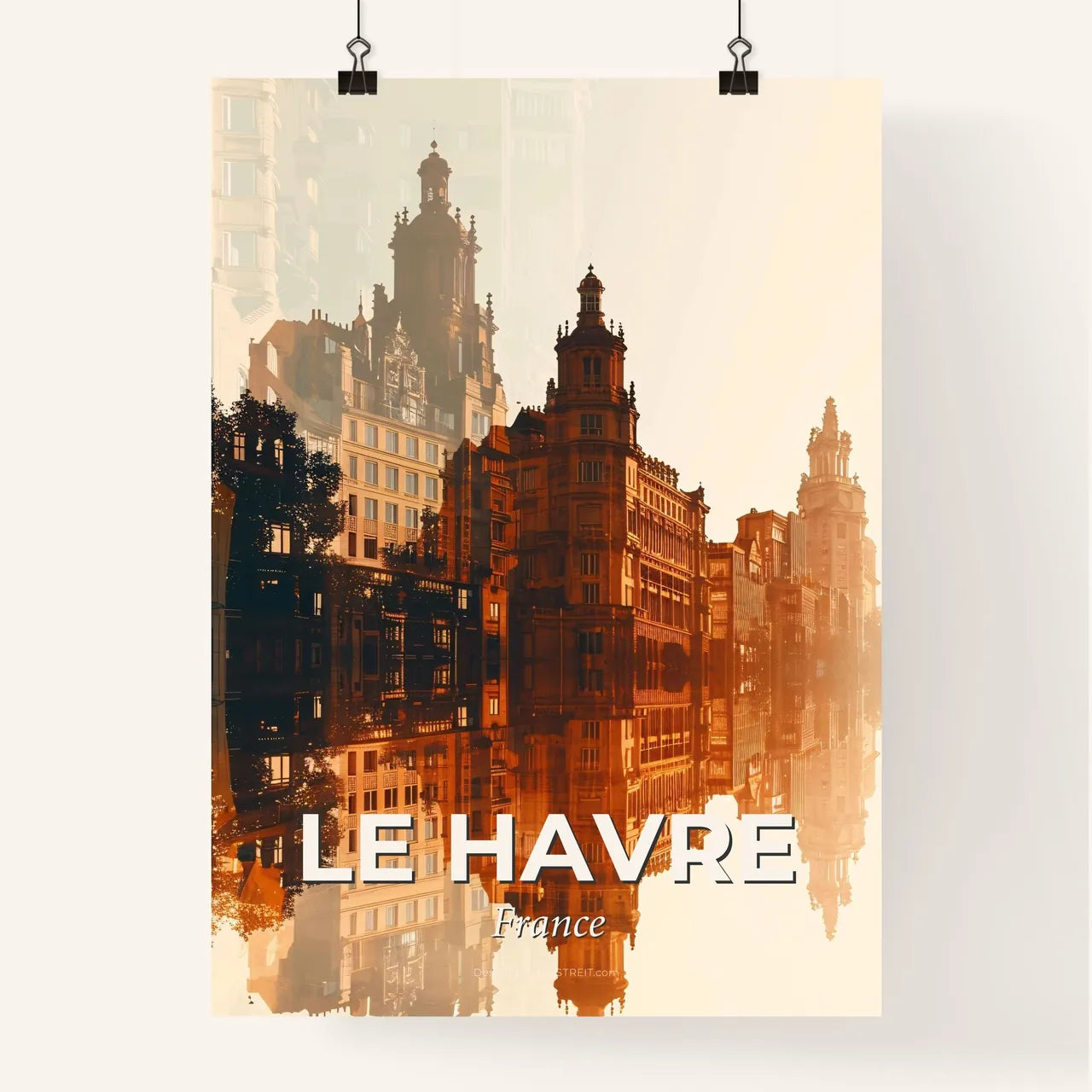 Le Havre Architectural Skyline Poster Art Poster