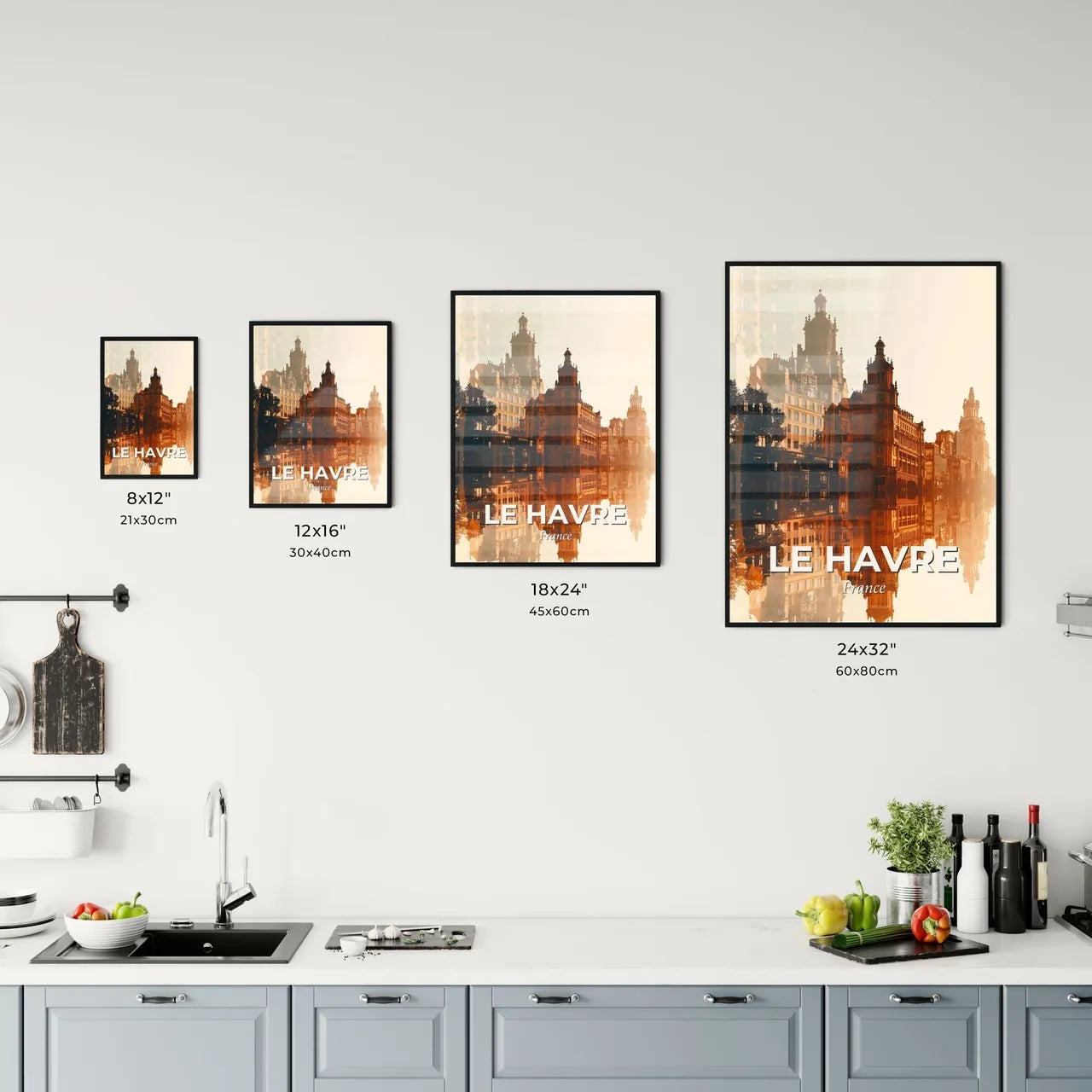 Le Havre Architectural Skyline Poster Art Office Art