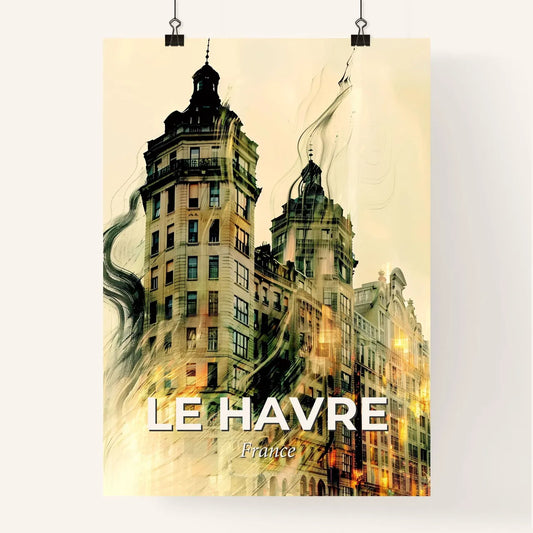 Le Havre Skyline Double Exposure Poster Poster