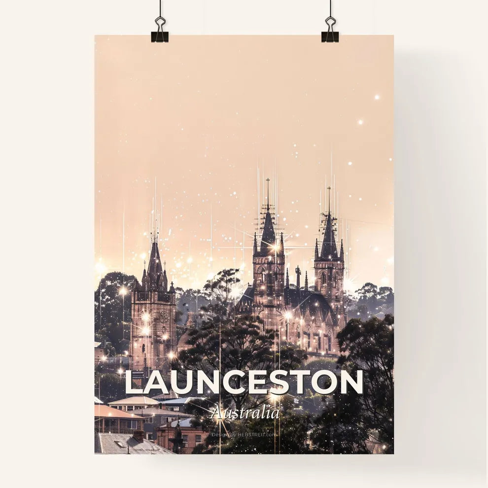 Launceston Skyline Composite Art Poster Poster