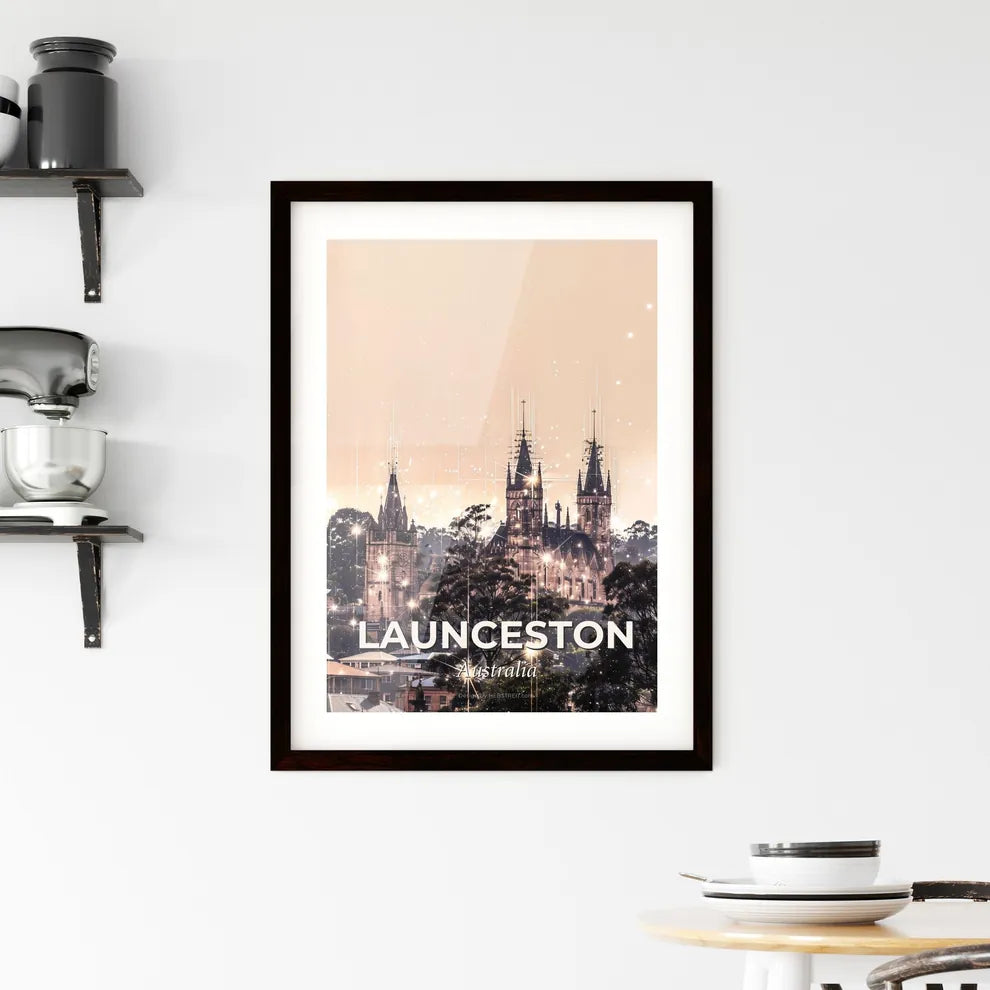 Launceston Skyline Composite Art Poster Framed Print