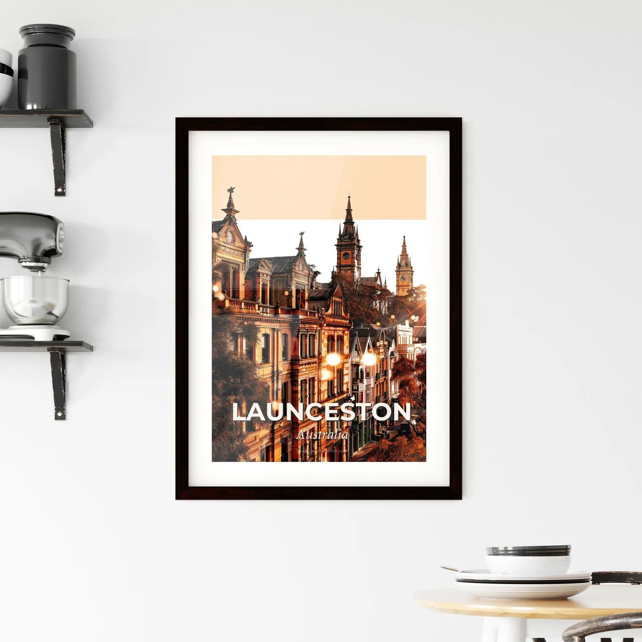 Launceston Skyline Composite Art Cityscape Poster Framed Print