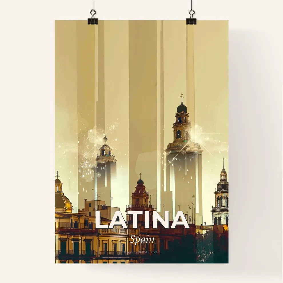 Latina: Skyline and City Icons Composite Art Poster