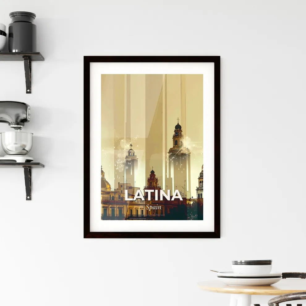 Latina: Skyline and City Icons Composite Art Framed Print