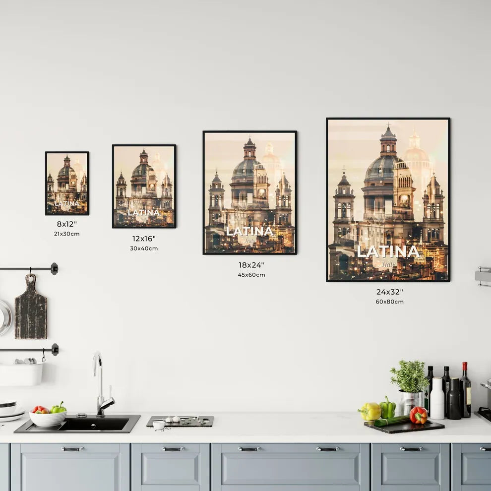 Latina City Skyline Art Composite Poster Office Art