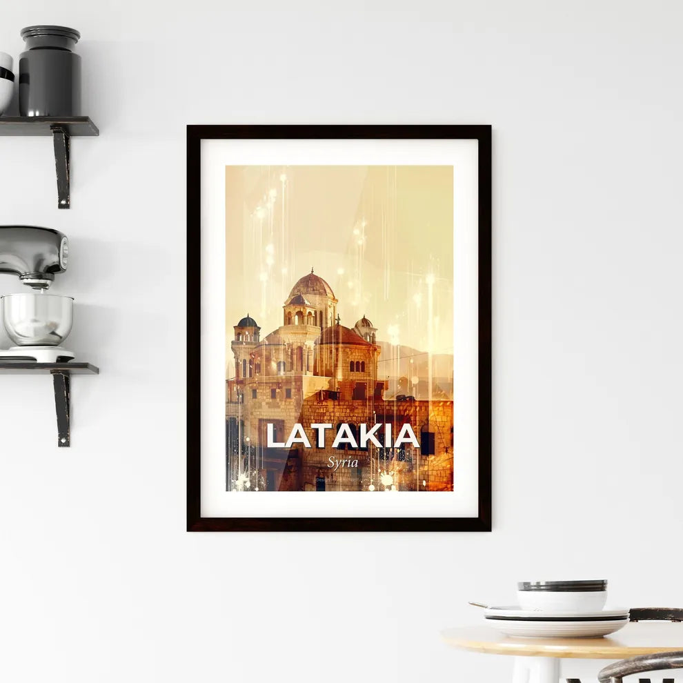 Latakia, Syria: Skyline with Local Landmarks Framed Print