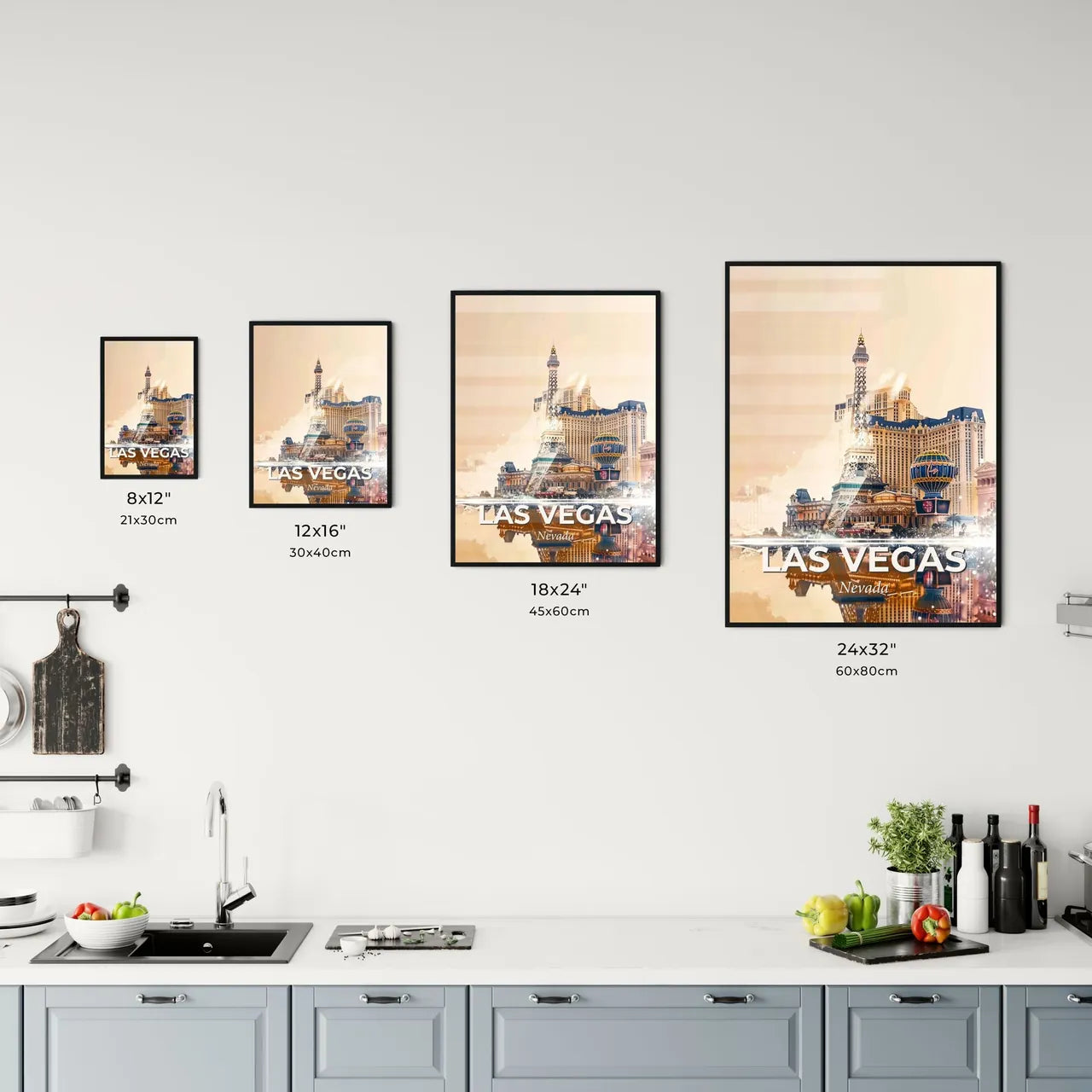 Las Vegas City Skyline Composite Poster Art Office Art