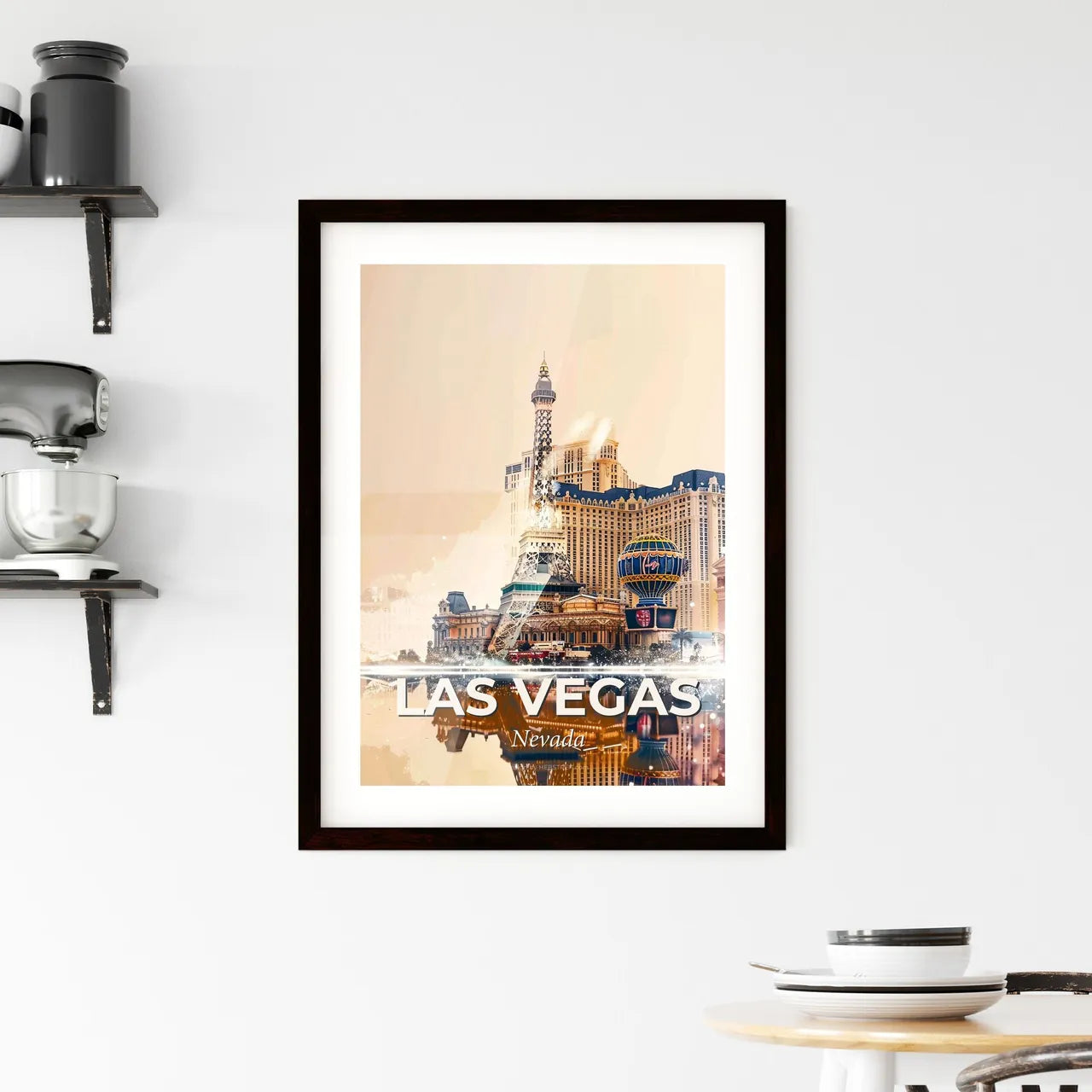 Las Vegas City Skyline Composite Poster Art Framed Print