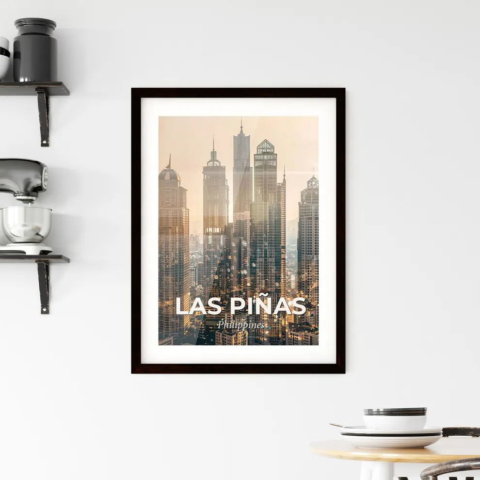 Las Pinas Cityscape Double Exposure Philippines Architecture Poster Framed Print