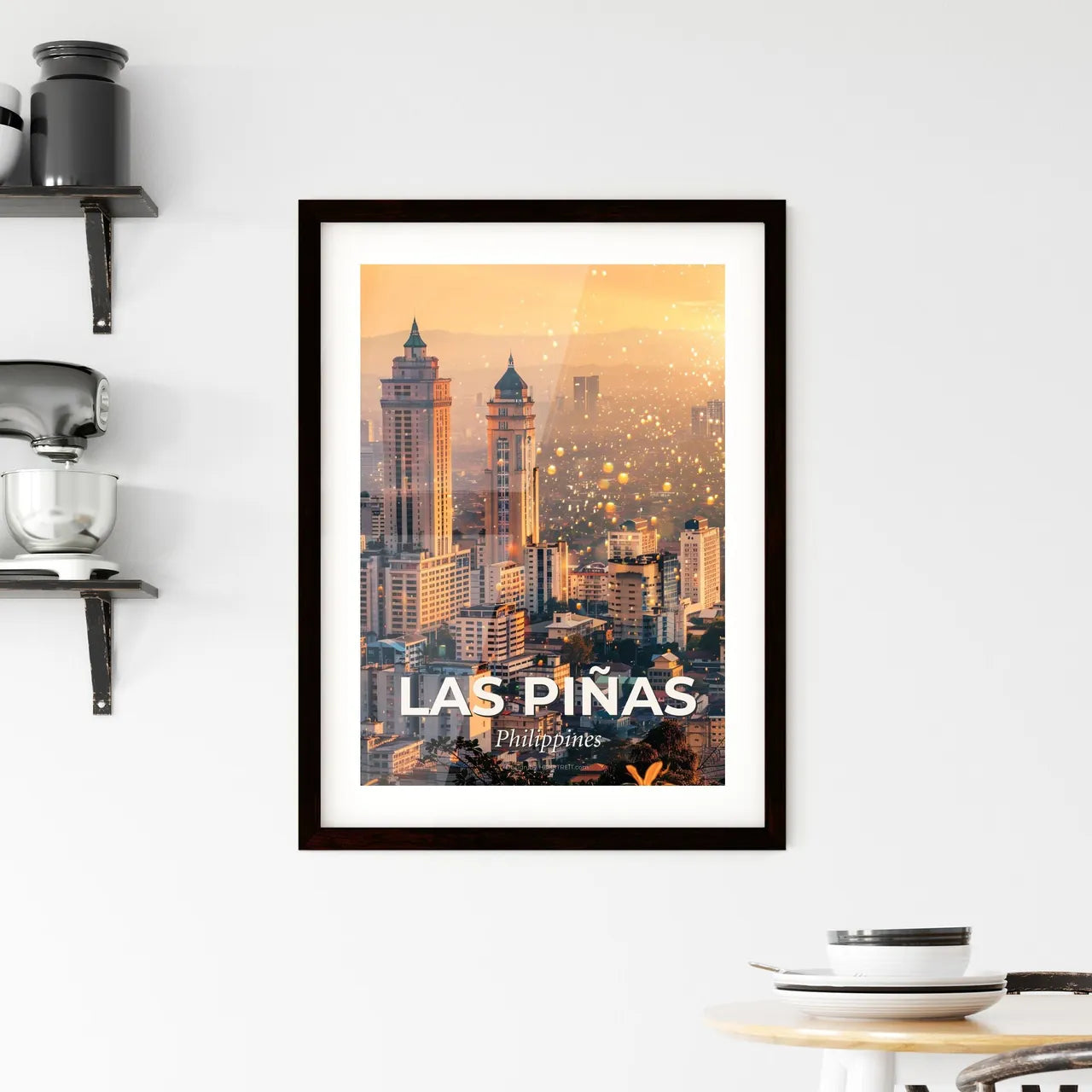 Las Piñas Night Lightscape Panorama Framed Print