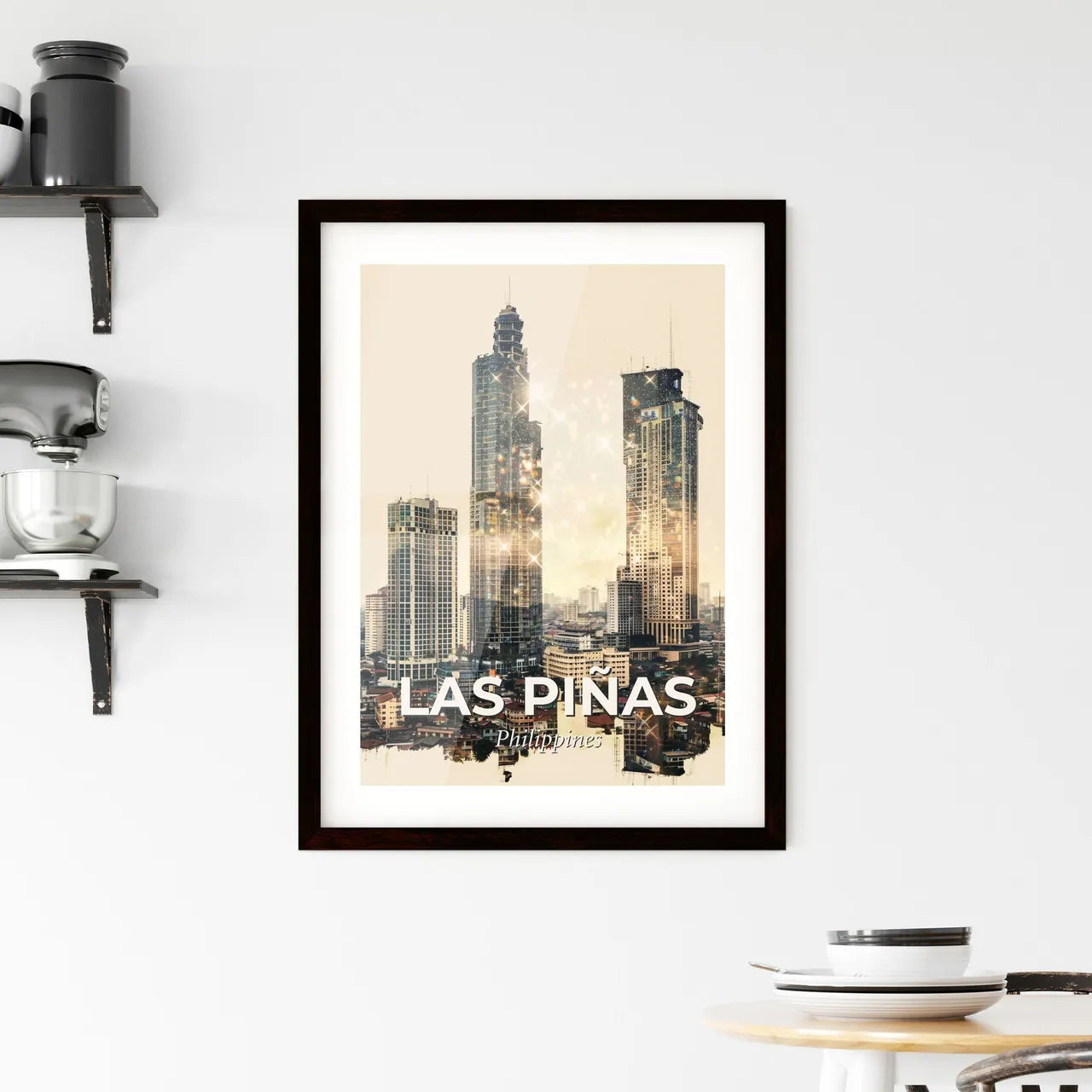 Las Piñas Skyline Composite Art Framed Print