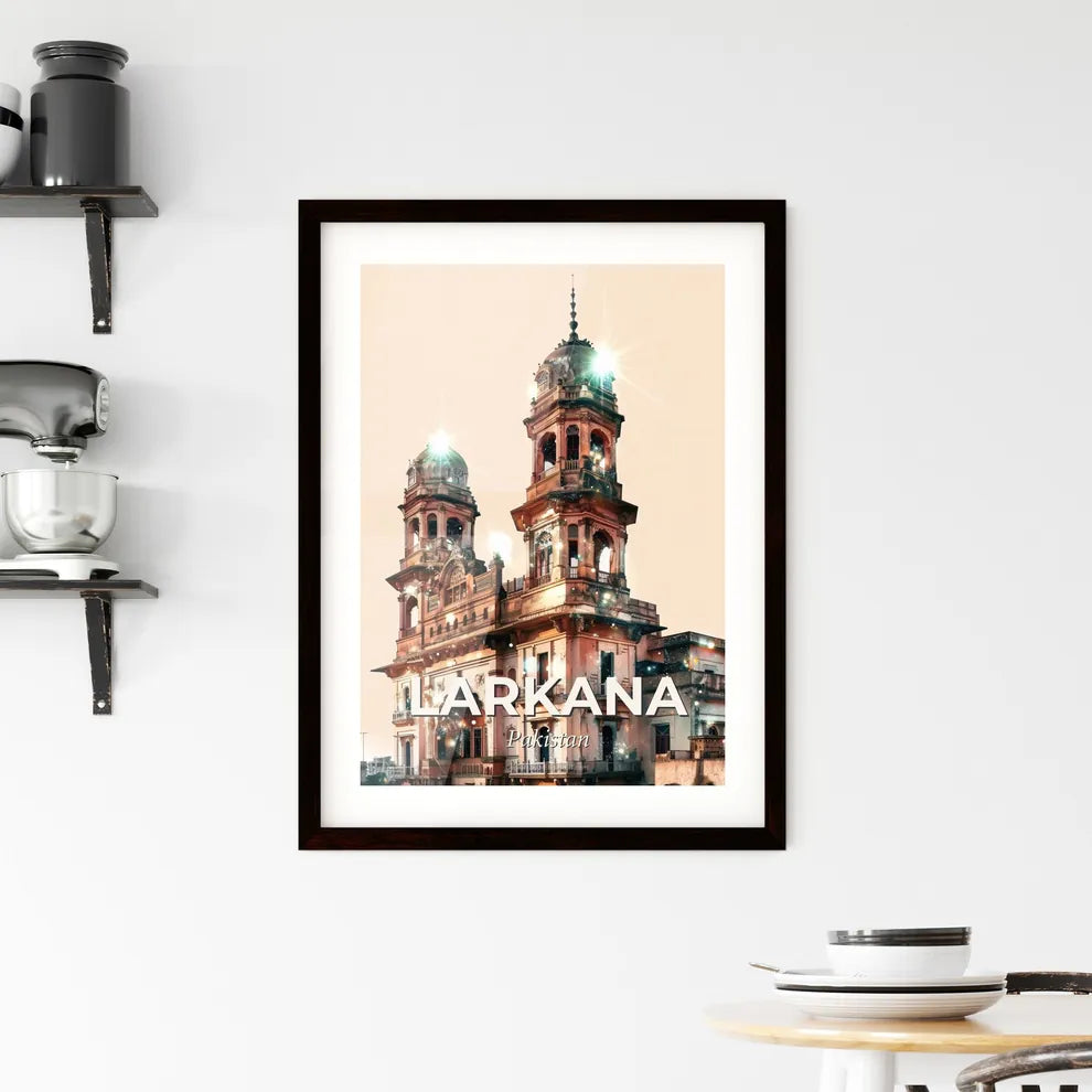 Larkana Cityscape Double Exposure Skyline Framed Print