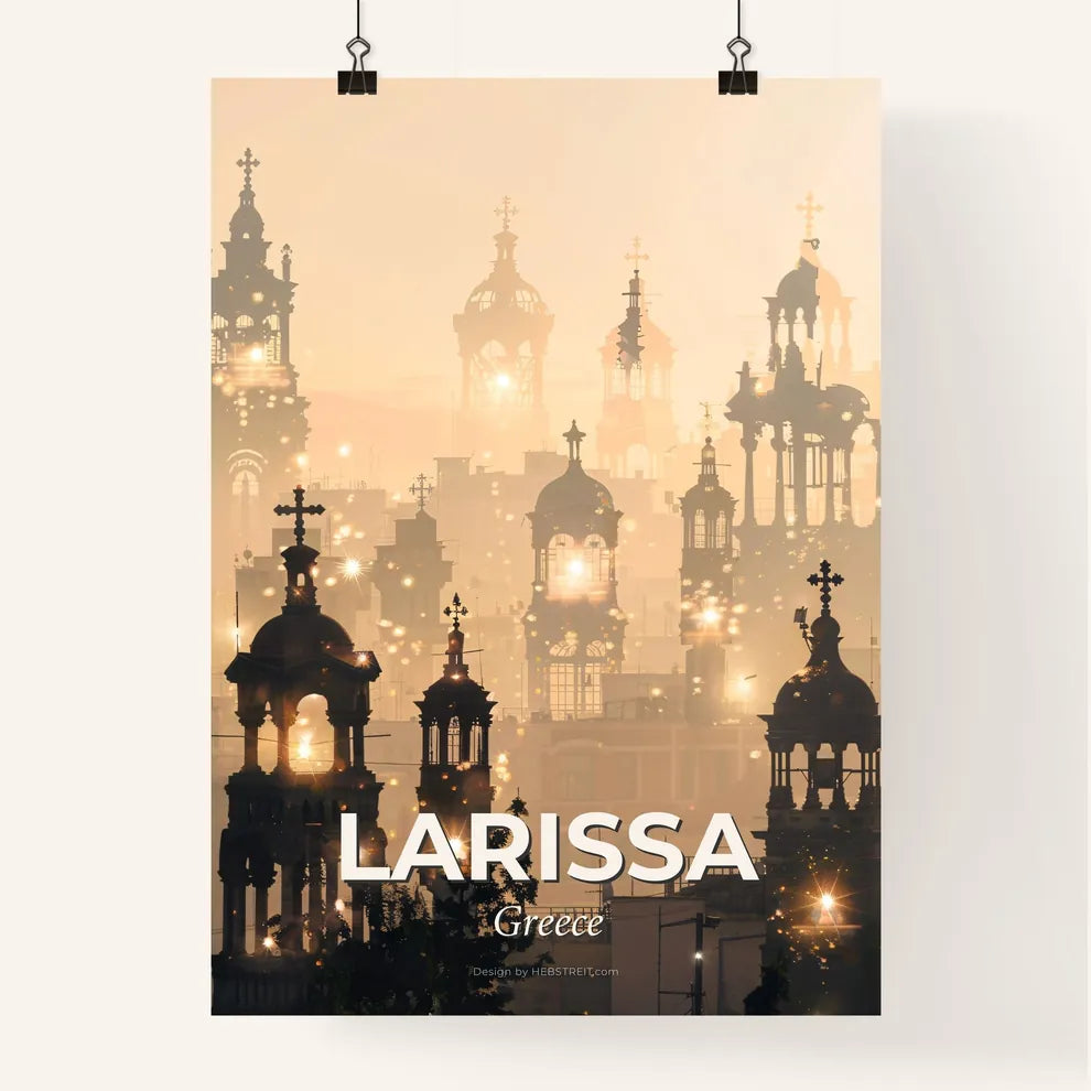 Larissa Skyline Cityscape in Double Exposure Composite Poster