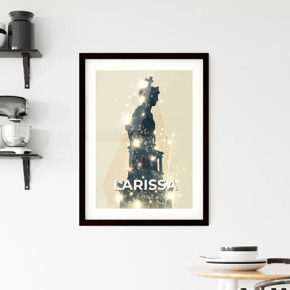 Larissa Cityscape Symphony in Beige and Sparkles Framed Print