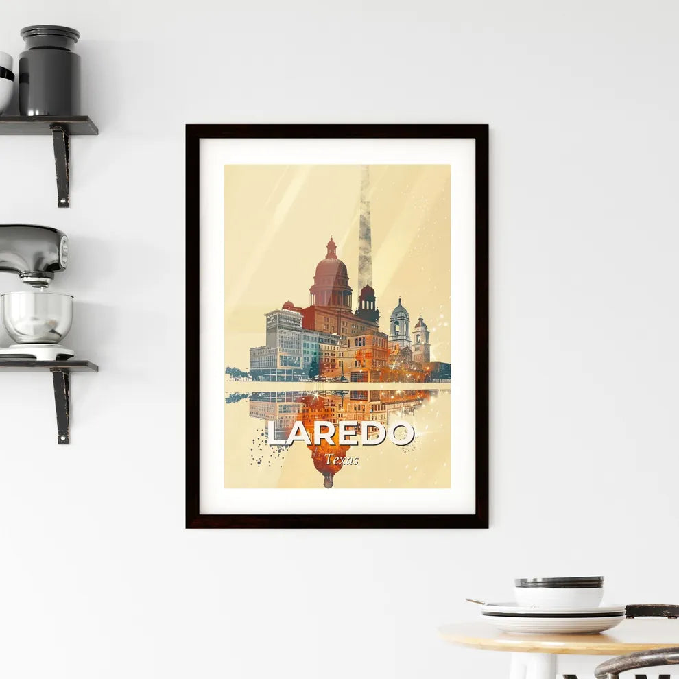 Laredo, Texas: Double Exposure CityScape Art Framed Print
