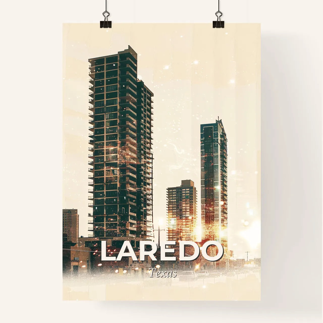 Laredo, Texas: City's Soulful Skyline Art Poster