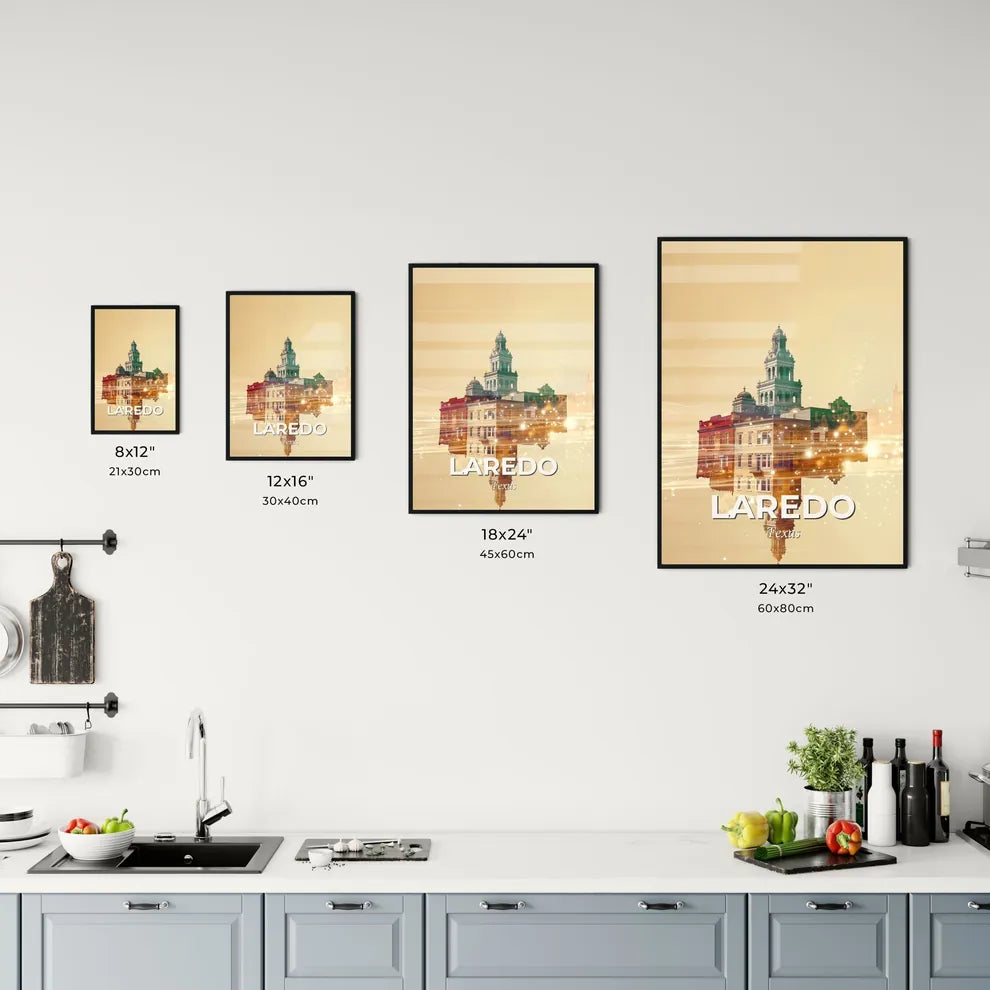 Laredo Texas City Skyline Art Poster Office Art