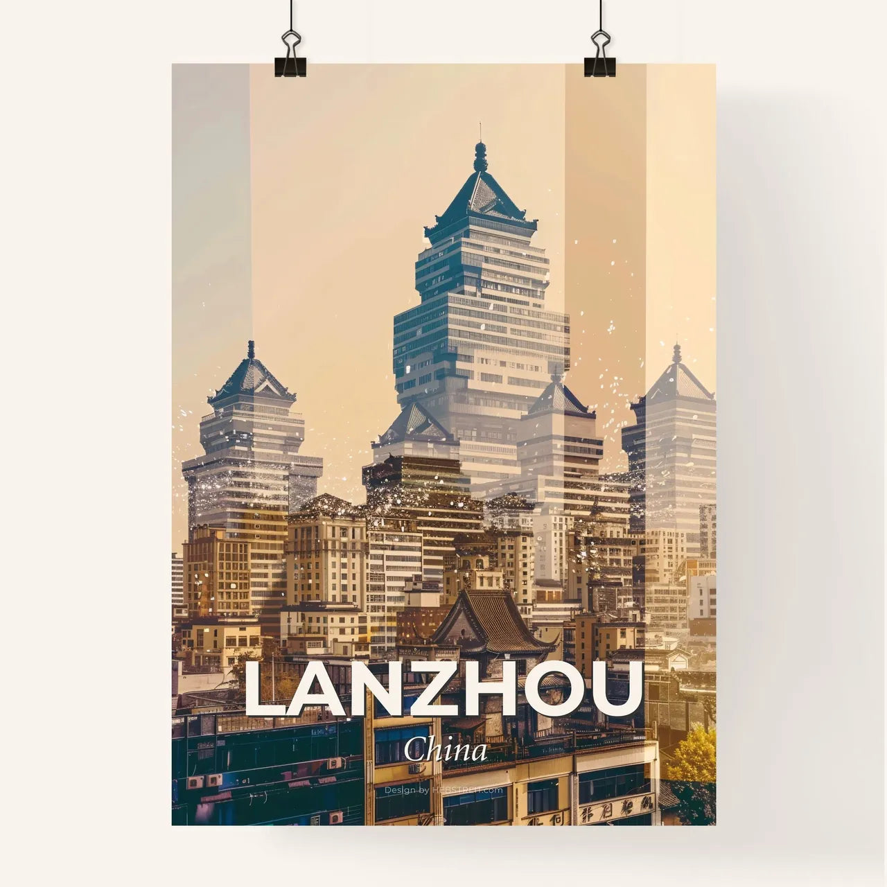 Lanzhou Skyline Architecture Composite Poster Art Poster
