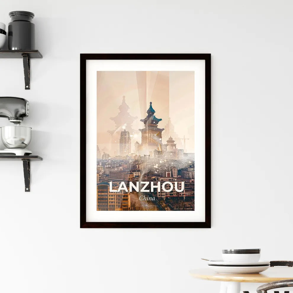 Lanzhou Composite Art Skyline Poster Framed Print