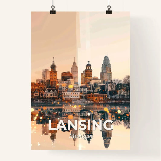 Lansing Cityscape: Bright Sparks and Local Icons Poster Poster