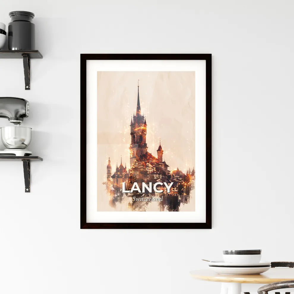 Lancy City Skyline Composite Poster Art Framed Print