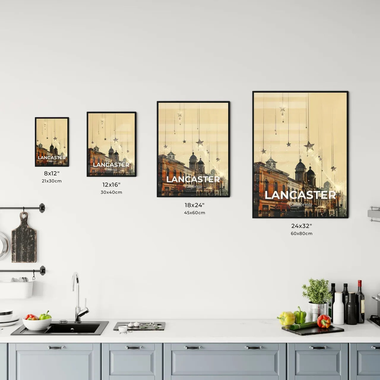 Lancaster Horizon Art Nouveau Cityscape Poster Office Art