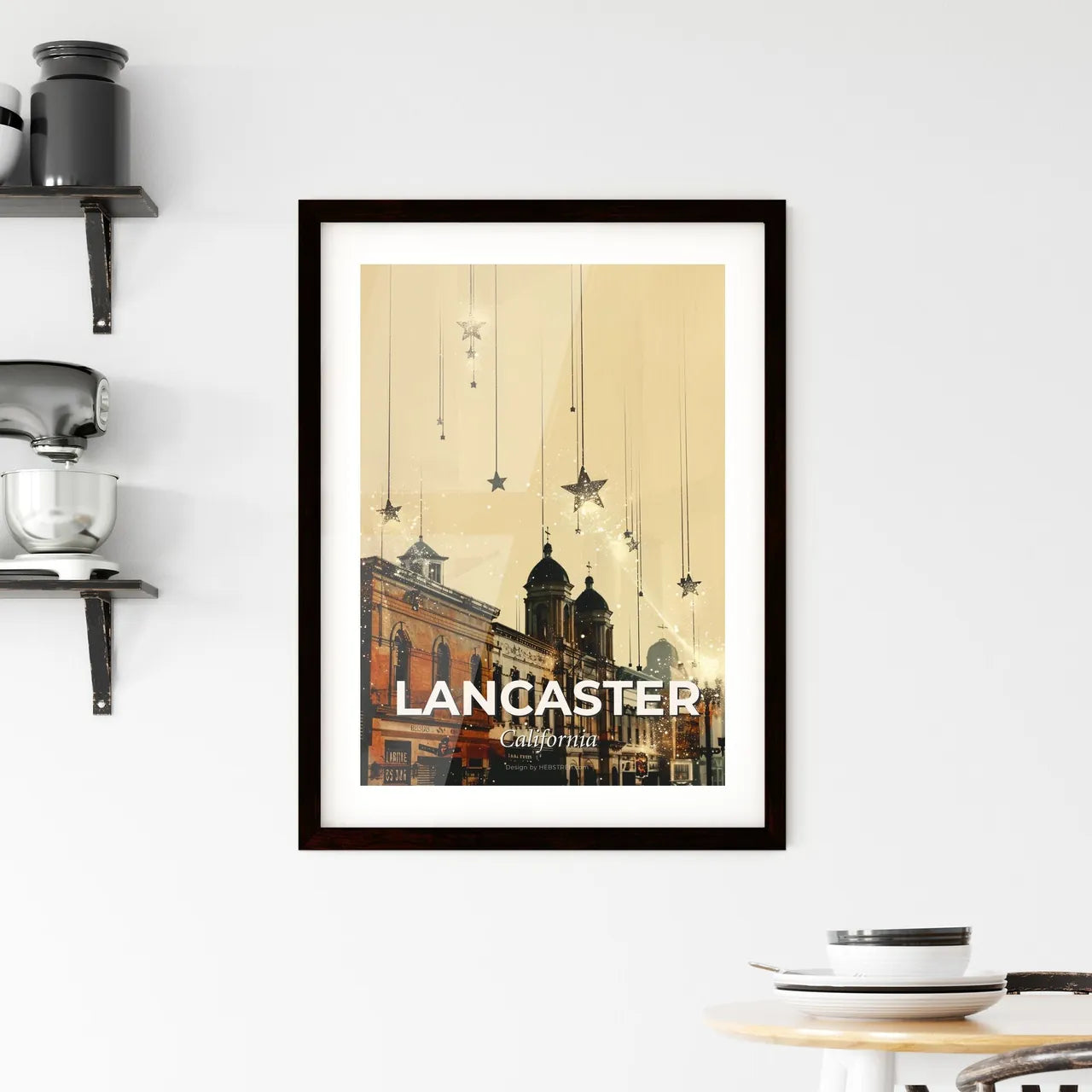 Lancaster Horizon Art Nouveau Cityscape Poster Framed Print